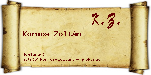 Kormos Zoltán névjegykártya