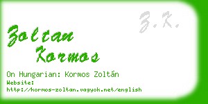 zoltan kormos business card